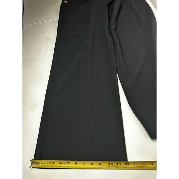 La Redoute Wonen’s Wide Legs Dress Pants Gold Button Trim Sz 12 Black See Notes - Picture 8 of 16